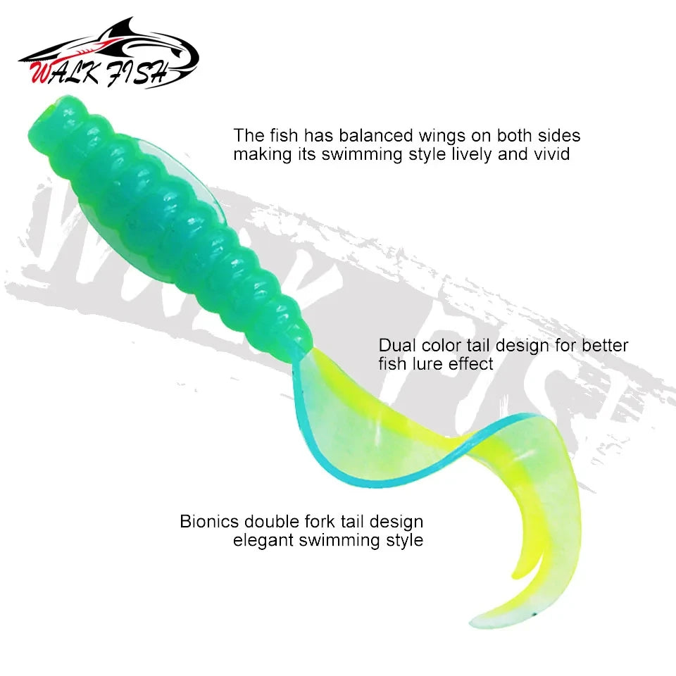 カーリーテールワーム 55/75mm 10本入 WALK FISH / ウォークフィッシュ