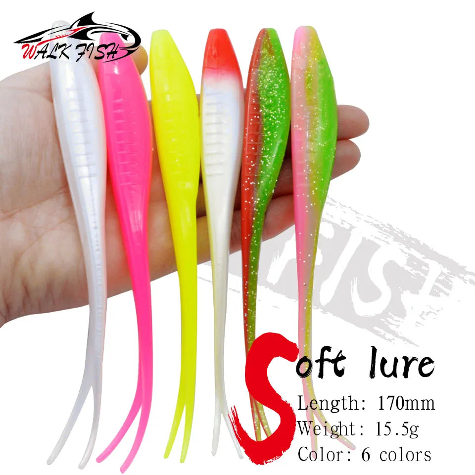 スプリットテールワーム 170mm 15.5g 3本入 全6色 WALK FISH / ウォークフィッシュ