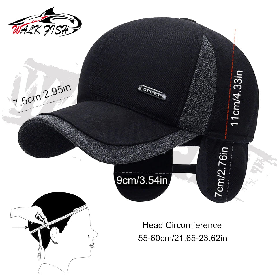 フィッシングキャップ 冬用 耳当て付き WALK FISH / ウォークフィッシュ