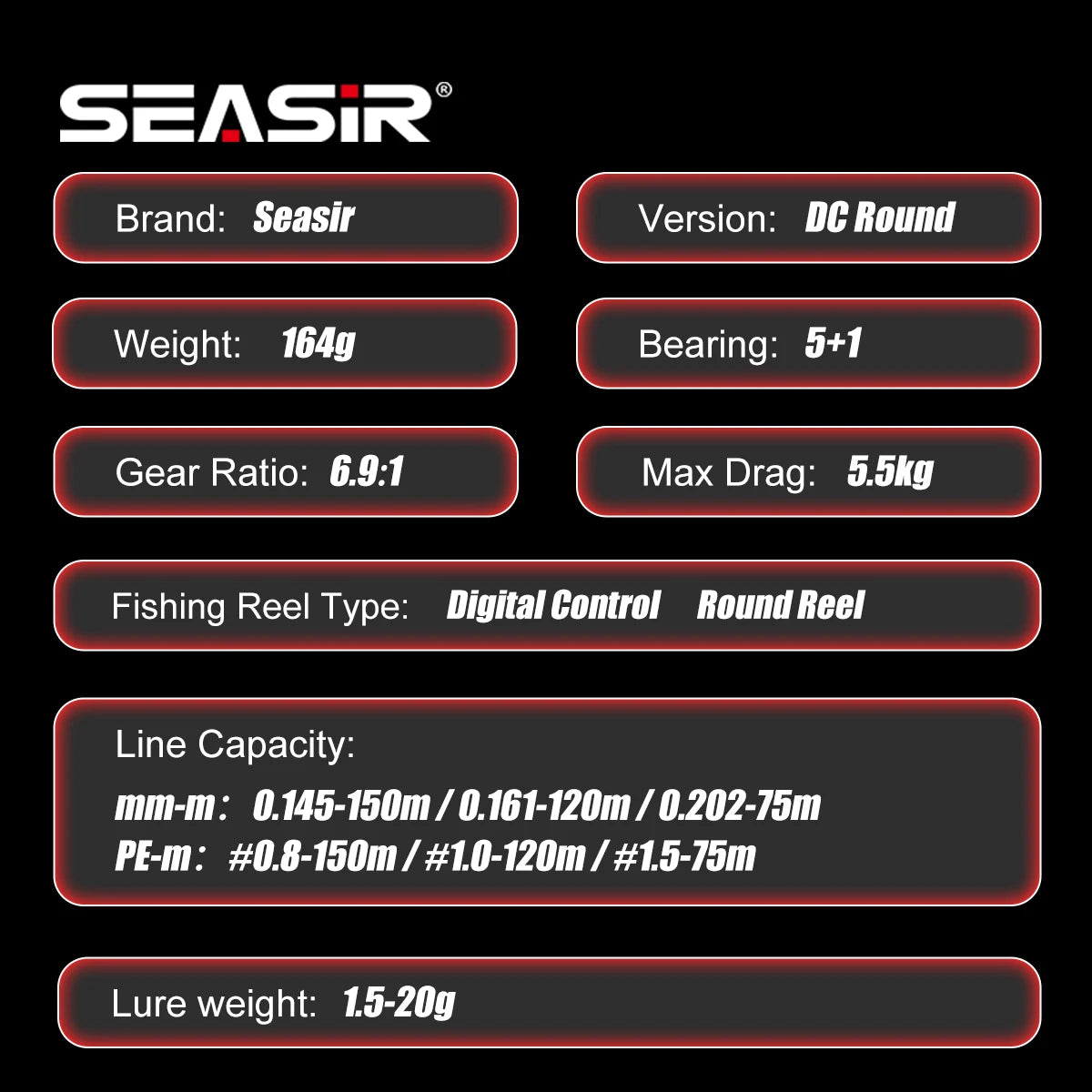 SEASIR / シーサー DCラウンド ベイトキャスティングリール ギア比6.9:1