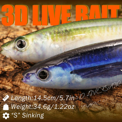 3Dライブベイト01 14.5cm/34.6g 2個入り B&U / ビーアンドユー