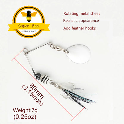 スピナーベイト 80mm 7g フェザー付き WALK FISH / ウォークフィッシュ
