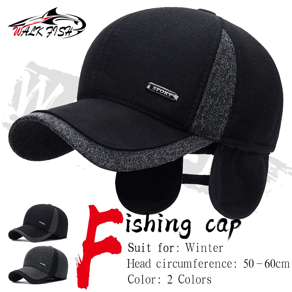 フィッシングキャップ 冬用 耳当て付き WALK FISH / ウォークフィッシュ