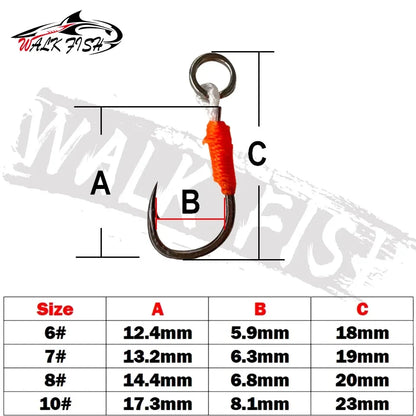 アシストフック シングル 18〜23mm 6#〜10# 10本入 WALK FISH / ウォークフィッシュ