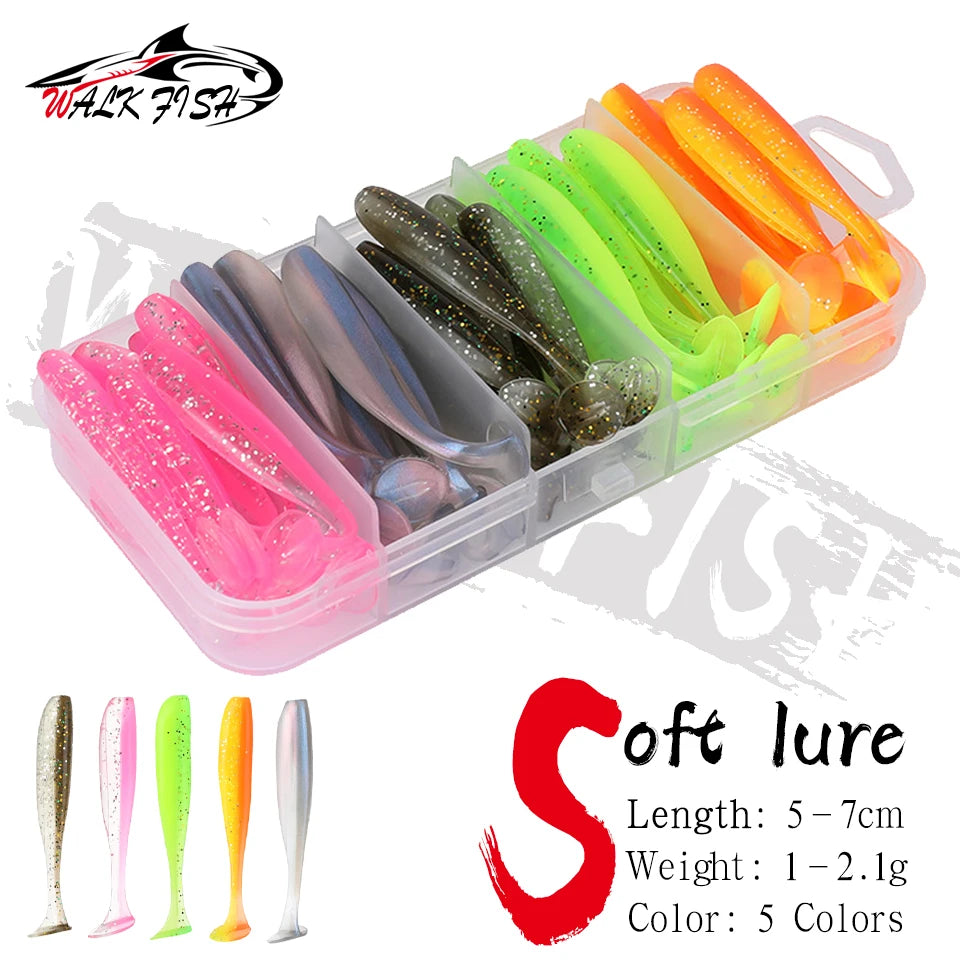 シャッドテールワーム 5〜7cm 50本入 ケース付き WALK FISH / ウォークフィッシュ