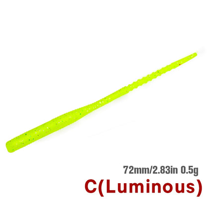 ラーカー アジング・メバリングワーム 72mm/0.5g 12本入り TSURINOYA / ツリノヤ